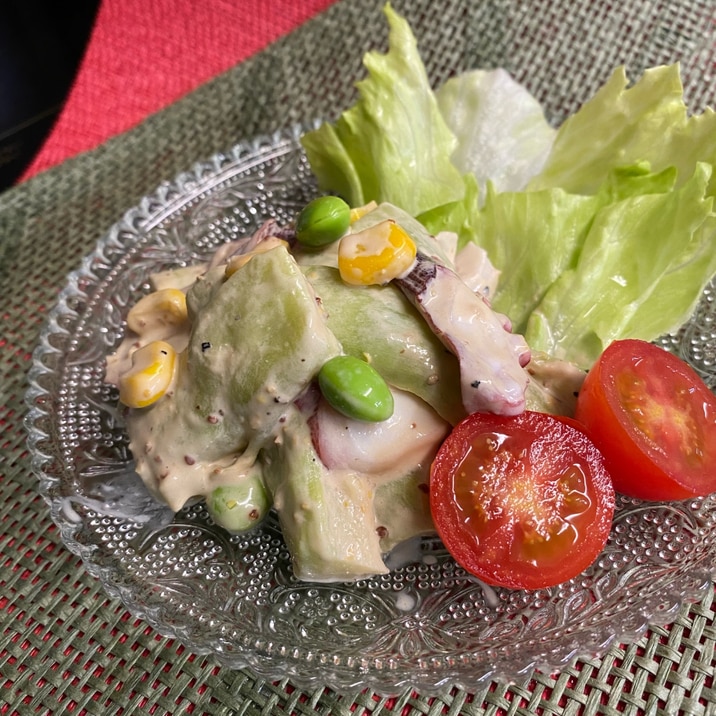 火を使わない❣️蒸しナスと茹でダコの夏サラダ